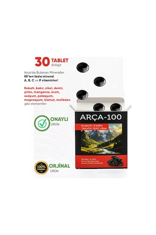 Arça %100 Saf Shilajit 30'lu Tablet Gıda Takviyesi