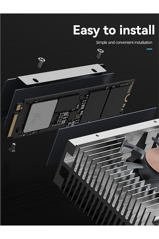 Argb M.2 2280 Ssd Soğutucu 50mm Pwm Çift Fanlı M.2 Ssd Radyatör, B