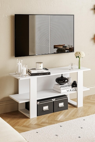 Harta Tv Sehpası Beyaz Beyaz