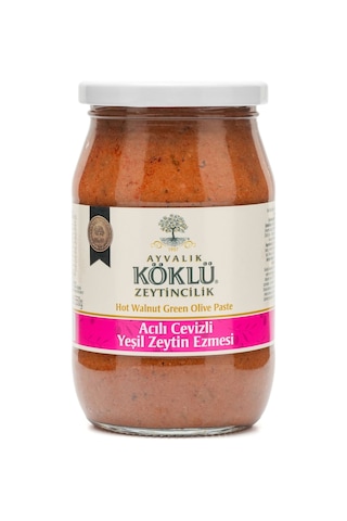 Köklü Acılı Cevizli Yeşil Zeytin Ezmesi 360 Gr