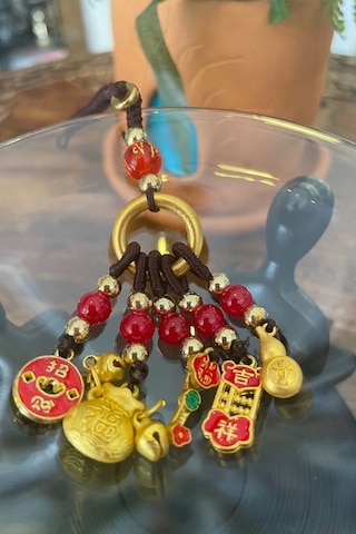 Telefon Kılıf Süsü Feng Shui Kabak Bereket Şans Mutluluk Ejderha Çin Paralı Feng Sui Pagoda Anahtarl Çok Renkli