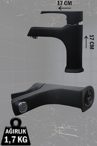 590-1 Lavabo Bataryası Lüks Ağır Tip Sabit Banyo Lavabo Musluğu Siyah Beyaz Gold Krom Siyah