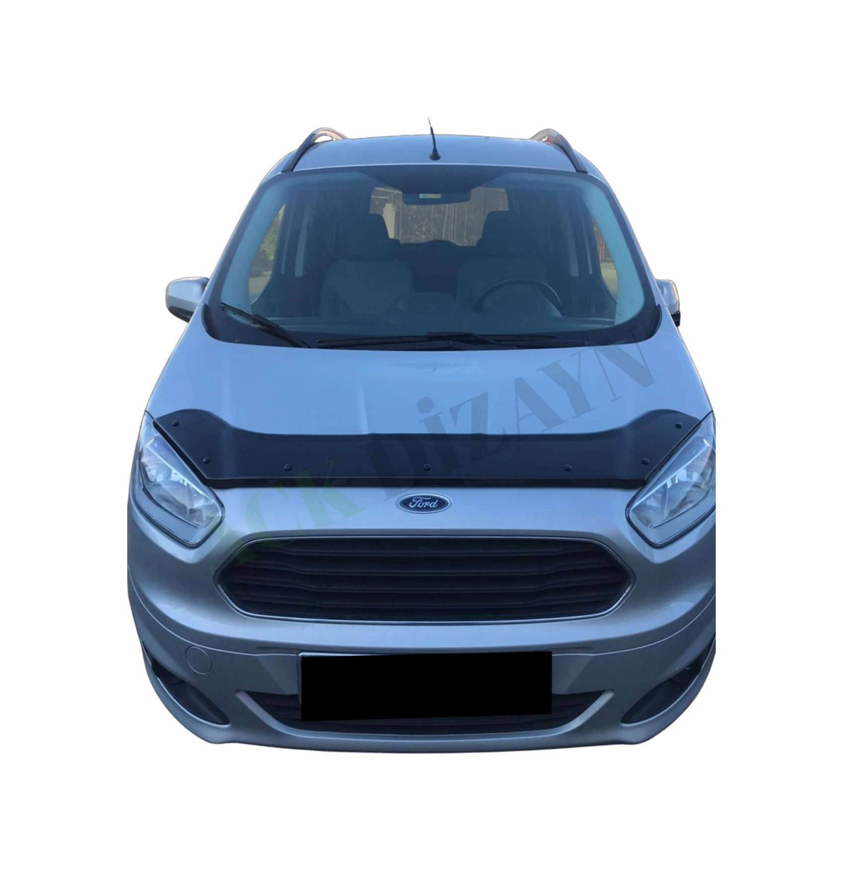 Ford Courier 2014-2023 Araca Özel Kaput Rüzgarlığı A+ Pianoblack 4mm