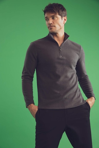 DeFacto Antrasit Tüylenme Yapmayan Soğuk Geçirmez Regular Fit Dik Yaka Fermuarlı Polar Sweatshirt Y3996AZNSAR126