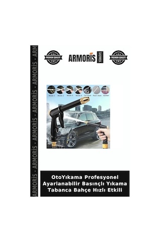 Otoyıkama Profesyonel Ayarlanabilir Basınçlı Yıkama Tabanca Bahçe Hızlı Etkili