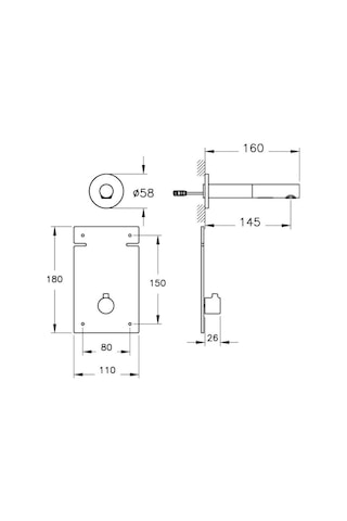 VitrA Origin A47110 Ankastre Temassız Lavabo Bataryası Kısa Krom