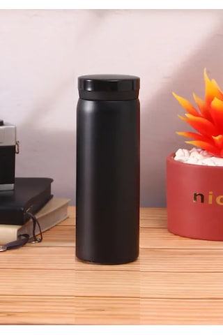 Minimo Mini Termos Paslanmaz Çelik Su Termos, Kaliteli Vakum Termos 200 Ml Siyah