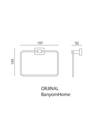Çelik Banyo Paslanmaz Pirinç Kenzo Kare Havluluk Krom