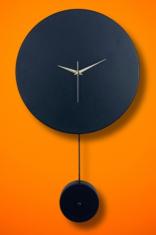 Elis Model Modern Metal Sıvama Akar Sessiz Mekanizmalı Duvar Saati 30 30cm Sarkaç Şeklinde Süs Siyah