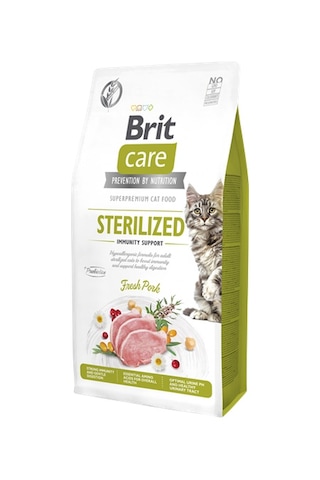 Brit Care Kısırlaştırılmış Kediler İçin, Tahılsız, Hipoalerjenik, Domuz Etli Kuru Mama 7 Kg