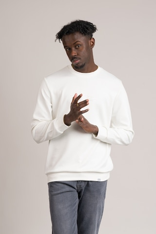 Slimfit Modal Kumaş Baharlık Sıfır Yaka Likralı Sweatshirt Beyaz