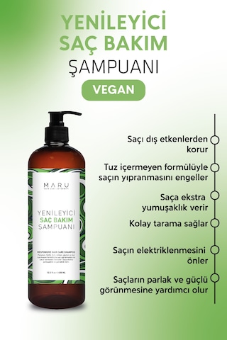 Maru Yıpranmış Saçlar Için Onarıcı Tuzsuz & Vegan Şampuan 400 Ml