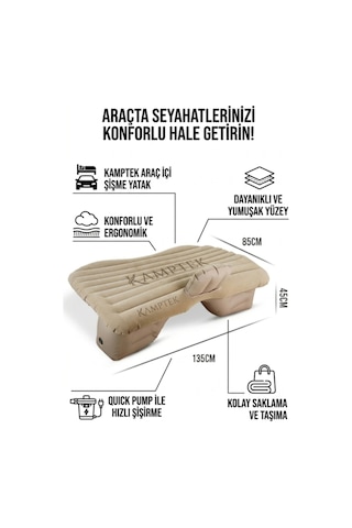 Taşınabilir Araç Arkası Şişme Yatak Seti - 12v Pompa Desteği Araba Yatağı Otomobil Arkası Şişme Seyahat Yatağı
