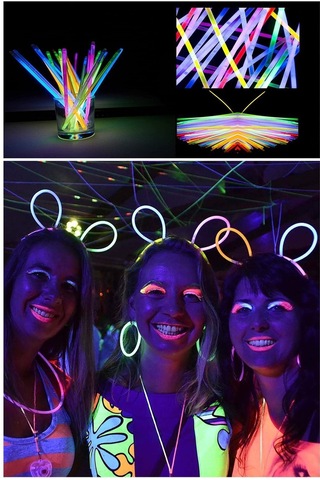 50 Adet Parti Eğlence Doğum Günü Parlayan Fosforlu Neon Renkli Eklenebilen Çubuklar Çok Renkli