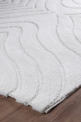 Norway Vl Bukleli Premium Yumuşak Peluş Post Iskandinav Oturma Odası Salon Halısı 70620-krem