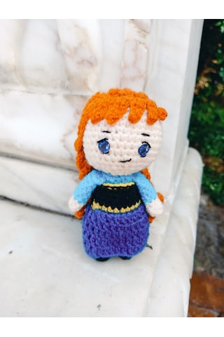Soğuk Kalpli Prensesin Kardeşi Amigurumi Örgü Oyuncak - Çizgi Film Karakteri Hediyelik Figür 11 Cm
