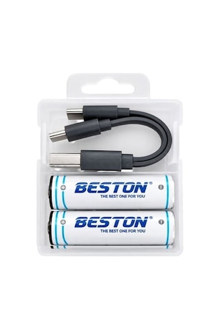 Usb Type-c Şarj Edilebilir Lityum 2'li Kalem Pil Seti 1.5v Aa / 2220 Mwh Kablo Dahil Sabit Voltajlı Pil
