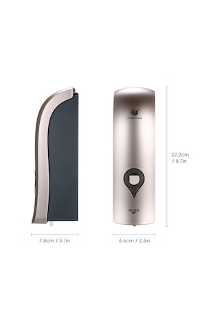 Skycity Duvar Takılı 300ml Elle Sabun Dağıtıcı - Banyo, Sabun/şampuan Basma Cihazı Delme Gerekiyor - Pembe Altın Cd-1049d Şampanya Altın