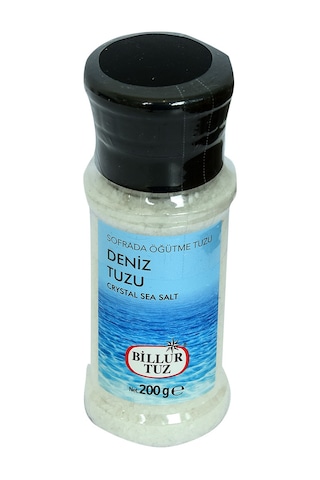 Billur Tuz Sofrada Öğütme Yemeklik Granül Çakıl Deniz Tuzu 200 G