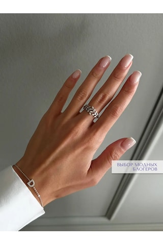 Miestilo 925 Ayar Gümüş Zarif Zincir Gidon Yüzük 162410626 Beyaz