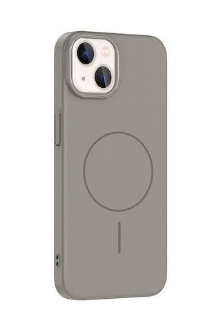 Apple Uyumlu iPhone 13 Kılıf Magsafe Şarj Özellikli Zore Ruby Silikon Kapak - Siyah