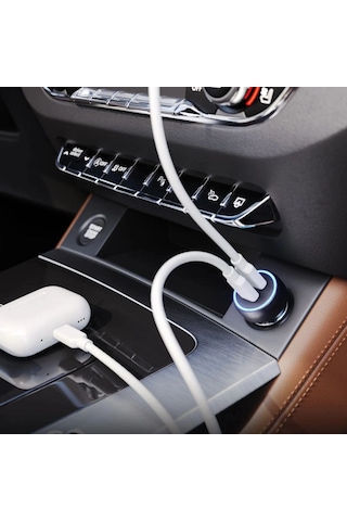 Araç İçi Çakmaklığa Takılantype-c Ve Usb Girişli 2 Portlu Hızlı Şarj Adaptörü Bx40