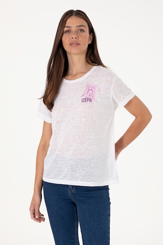 U.S. Polo Assn. Kadın Beyaz Bisiklet Yaka Tişört 50299755-VR013