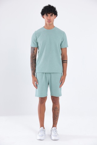 Rowinger Waffle Dokulu Nakış Logo Detaylı Oversize Erkek T-shirt Çağla