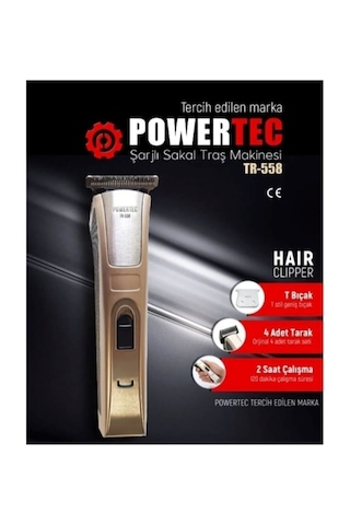 Powertec TR-558 Profesyonel Şarjlı Saç Sakal Ense Vücut Tıraş Makinesi