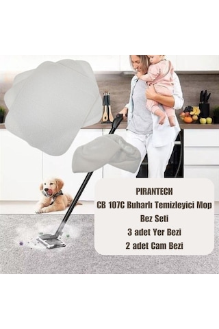 Pırantech Cb 107c Buharlı Temizleyici İle Uyumlu Mop Bez Seti