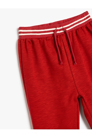 Koton Jogger Eşofman Altı Beli Bağlamalı Pamuklu Şardonlu Kırmızı 5wmb40032tk Kırmızı