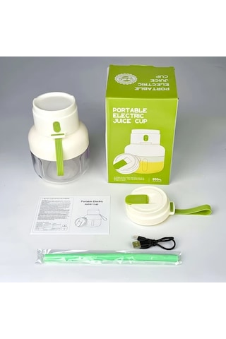 Elmpaly Yeşil Usb Şarjlı Portatif Meyve Sebze Sıkacağı Ve Blender 224 55 Galon Büyük Kapasite