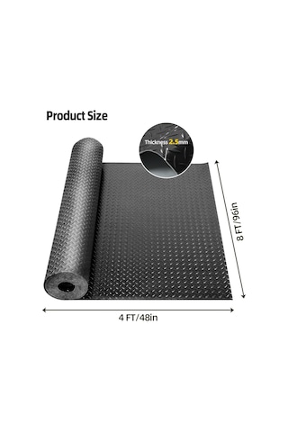 4 X 8 Ft Garaj Zemin Paspası, Elmas Plaka Vinil Garaj Halı, Suv, Mpv, Kamyon İçin 2,5 Mm Kalınlık