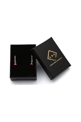 Renkli Taşlı Sallantılı Altın Küpe Kp0007 N11.16328