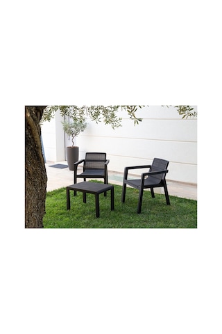 Riviera 2 Seats Art. 592 Sandalye Masa Takımı 2 Kişilik Antrasit