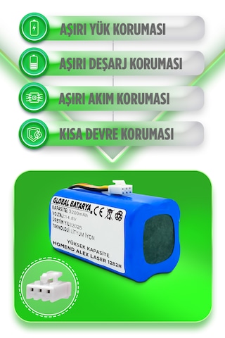 Homend Alex Laser Power 1282h Batarya 3200mah Lityum İyon Pil