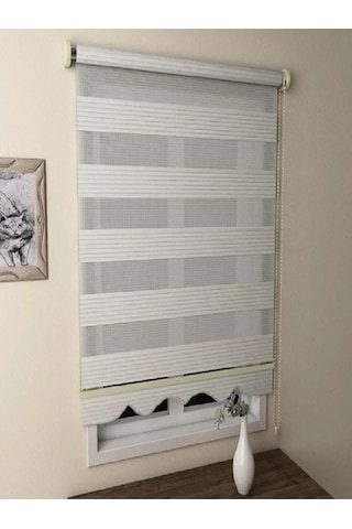 Pliseli Krem Mz481 Etekli Stor Zebra Perde 230 X 260 Krem