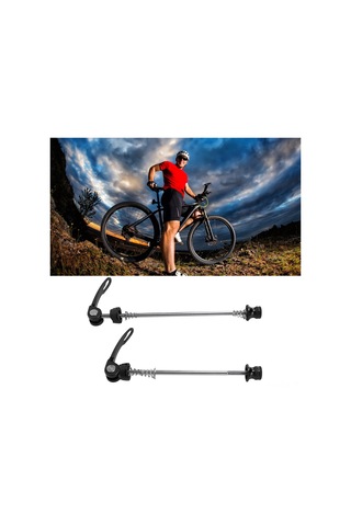 Xindoker Alüminyum Ve Çelik Bisiklet Hızlı Serbest Bırakma Çubuğu, Dayanıklı, Korozyona Dayanıklı, Kolay Kurulum, Ön 100mm Arka 135mm Siyah Siyah