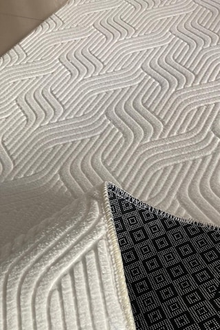 Lüle Halı Kaymaz Taban Halı Yolluk Kabartmalı Embos, Krem Emb553