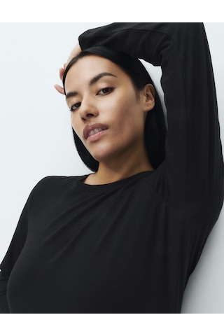 Marks & Spencer Pamuklu Uzun Kollu Pijama Üstü T37003690T Siyah