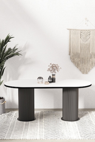 Avvio Brita Ptt Lake Mdf Beyaz Ayakli 80x180 Mutfak Masasi Yemek Masasi Beyaz