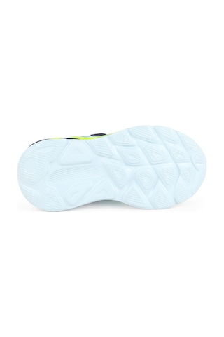 Pepino Erkek Çocuk Spor Ayakkabı Alev Desenli Cırt Cırtlı Esnek Lastik Bağcıklı Hafif Işıklı Taban Sneaker 2226 Lacivert-sarı