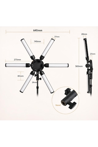 Mega Yıldız Led Stüdyo Çekim Işığı 120w Ürün Konsept Makyaj Youtube Fotoğraf Video Işığı 210 Cm Tripod Ayak