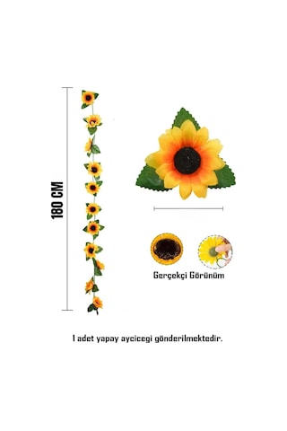 Sarmaşık Ayçiçeği Yapay Sarmaşık Çok Renkli 180 Cm