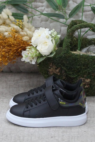 M.p 242 3317 Siyah Beyaz Rahat Hafif Kız Çocuk Ayakkabı 001