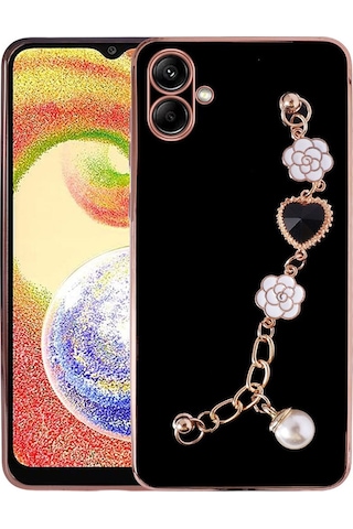 Galaxy A04 Kılıf El Tutamaçlı Kamera Korumalı Zore Taka Silikon Kapak Siyah