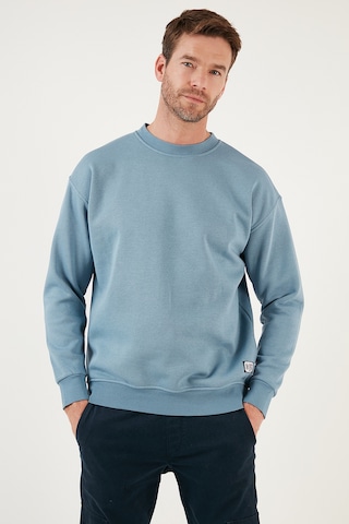 Buratti Regular Fit Bisiklet Yaka Pamuklu Içi Tüylü Yumuşak Şardonlu Erkek Sweat 5905255 Mavi