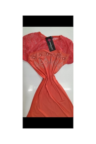 Sweetbeauty Dantelli Mini Elbise Somon Somon