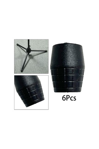 6x Mikrofon Standı Kauçuk Ayaklar Kauçuk Kapak Siyah