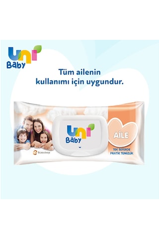 Uni Baby Aile Islak Mendil 3x52 156 Yaprak Tekli